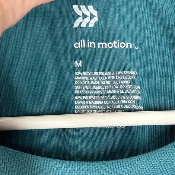 All In Motion Teal Short-Sleeved Performance Tee Shirt Men's Size Medium NWT - Picture 3 of 6